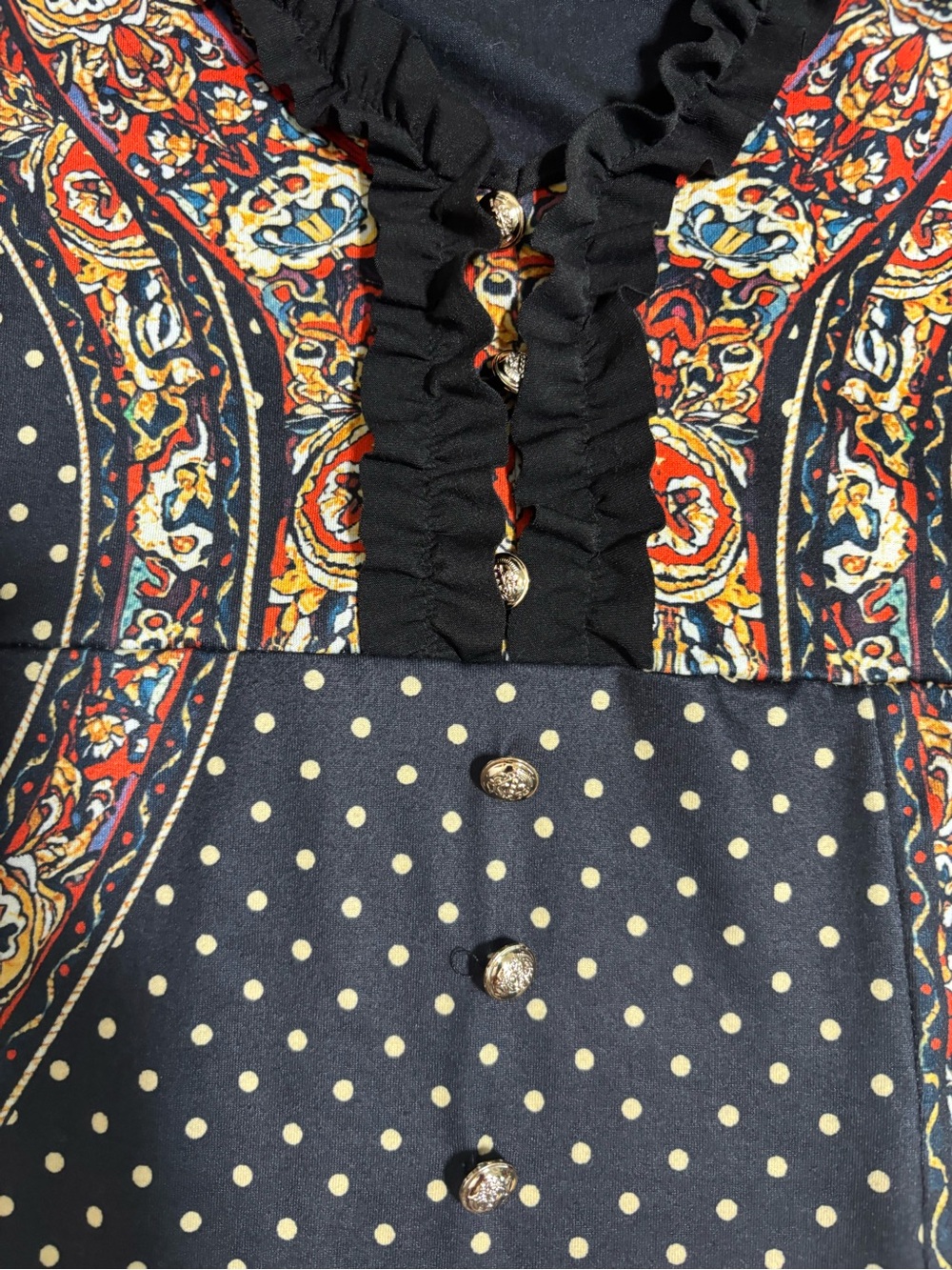 Bohemian Black Floral Print Maxi Dress Sz Small - Picture 6 of 13